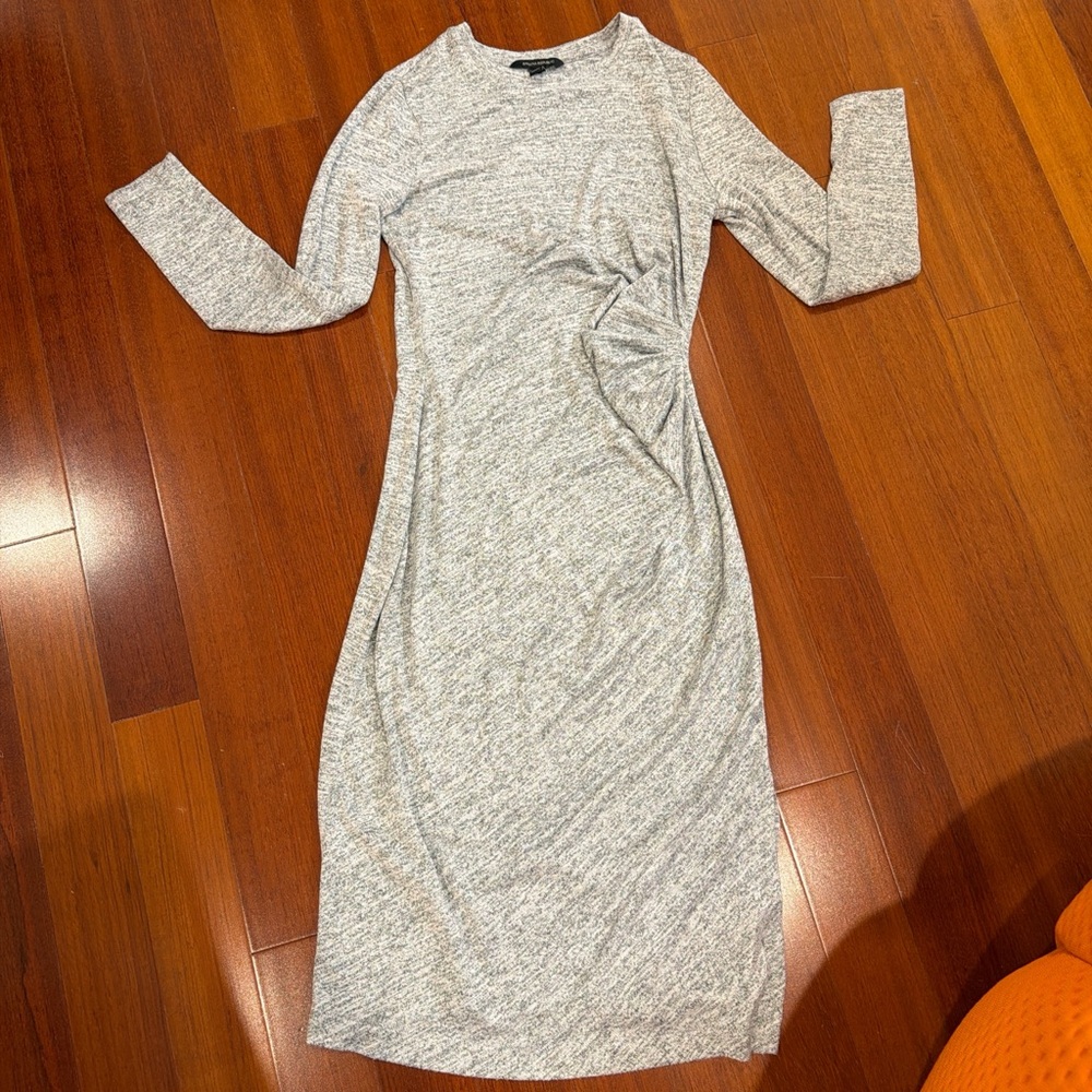 Banana Republic Light Gray Long Sleeve Dress petite xs